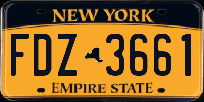 NY license plate FDZ3661