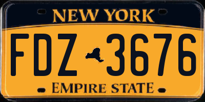 NY license plate FDZ3676