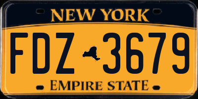 NY license plate FDZ3679