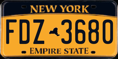 NY license plate FDZ3680