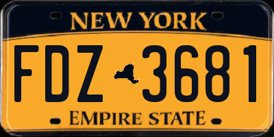 NY license plate FDZ3681