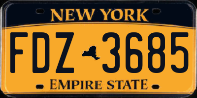 NY license plate FDZ3685