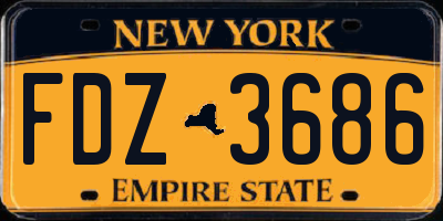 NY license plate FDZ3686