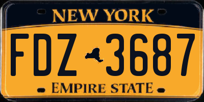 NY license plate FDZ3687