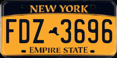 NY license plate FDZ3696