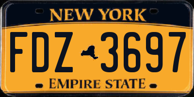 NY license plate FDZ3697