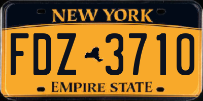 NY license plate FDZ3710