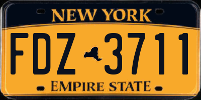 NY license plate FDZ3711