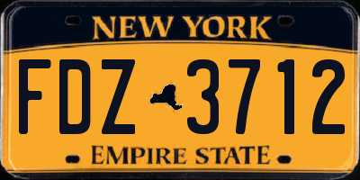 NY license plate FDZ3712