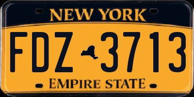 NY license plate FDZ3713