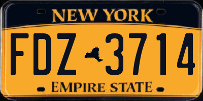 NY license plate FDZ3714