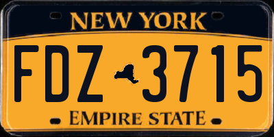 NY license plate FDZ3715