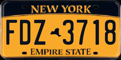 NY license plate FDZ3718