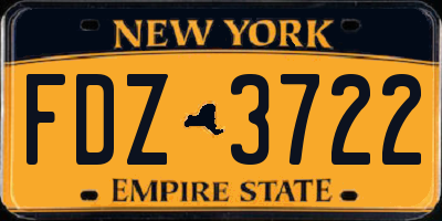 NY license plate FDZ3722