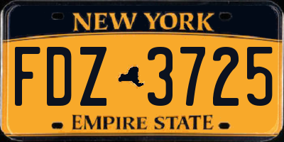 NY license plate FDZ3725