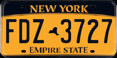 NY license plate FDZ3727