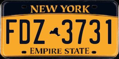 NY license plate FDZ3731