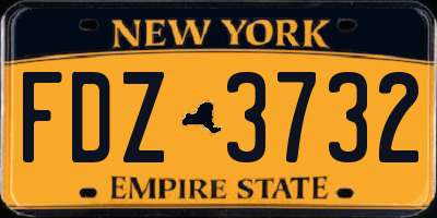 NY license plate FDZ3732