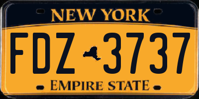 NY license plate FDZ3737