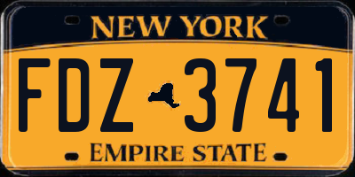 NY license plate FDZ3741