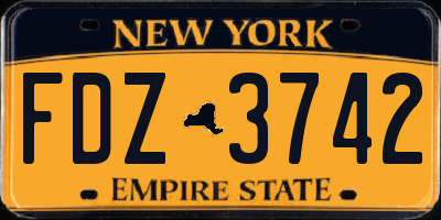 NY license plate FDZ3742