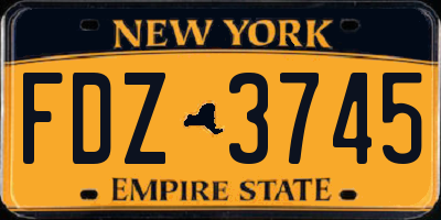 NY license plate FDZ3745
