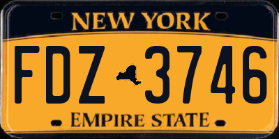 NY license plate FDZ3746