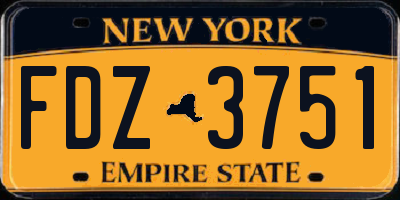 NY license plate FDZ3751