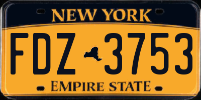NY license plate FDZ3753