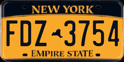 NY license plate FDZ3754
