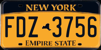 NY license plate FDZ3756