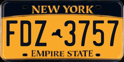 NY license plate FDZ3757