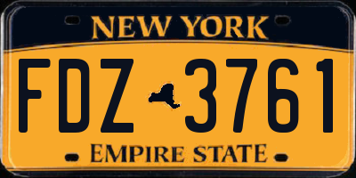 NY license plate FDZ3761