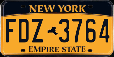 NY license plate FDZ3764