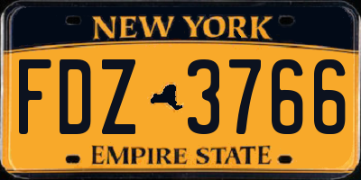 NY license plate FDZ3766