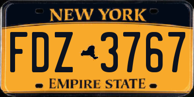 NY license plate FDZ3767