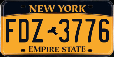 NY license plate FDZ3776