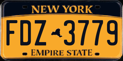 NY license plate FDZ3779