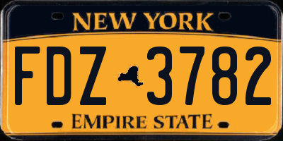NY license plate FDZ3782