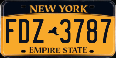 NY license plate FDZ3787