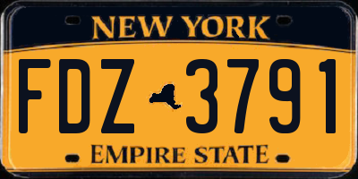 NY license plate FDZ3791