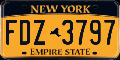 NY license plate FDZ3797
