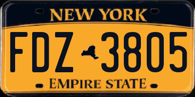 NY license plate FDZ3805
