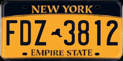 NY license plate FDZ3812
