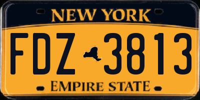 NY license plate FDZ3813