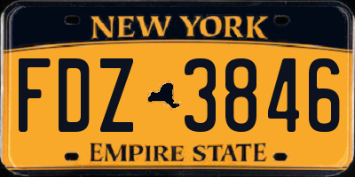 NY license plate FDZ3846