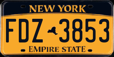 NY license plate FDZ3853