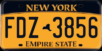 NY license plate FDZ3856