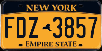 NY license plate FDZ3857