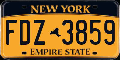 NY license plate FDZ3859